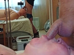 Bbw stor vacker kvinna, Blondin, Avsugning, Par, Sperma i munnen, Handjobb, Mogen, Mamma