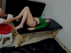 Grosser arsch, Spermaladung, Füsse, Fetisch, Fussjob, Massage, Milf, Dusche