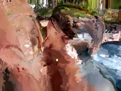 Blondine, Braunhaarige, Kehlenfick, Handjob, Hd, Im freien, Pov, Flotter dreier