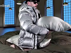 Humping Satin Pillows and Down Jacket