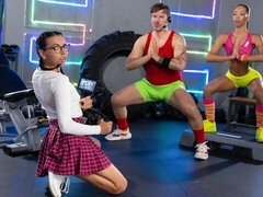 18, 엉덩이, 두여자와 한남자, 다른 인종간의, 자연의 가슴, 빼빼한, 청소년, 젖가슴