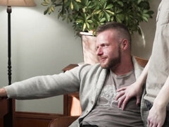 Brian Bonds lets Myott Hunter ride him after the BJ