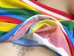 18, ヨーロピアン, 指いじり, 足フェチ, 穴開きパンティ, 赤毛, 一人, スウェーデン人