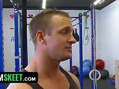 Big Tits babe banged hard during exercise