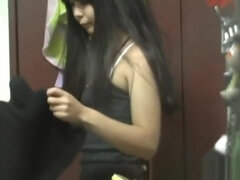 Slutty asian teen rubs