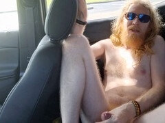 Strand, Bil, Homosexuell, Hårig, Onani, Naken, Nudist, Offentlig