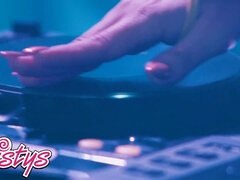 La Sirena 69 strips down & plays DJ while teasing with her big boobs & curvy body in DJ Booth