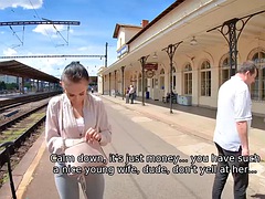 HUNT4K. Girl with ponytail has sex that benefits her husband