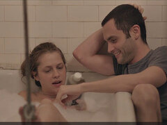 Blonde babe Teresa Palmer gets naughty in the bathtub with her lover