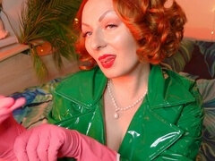 Gants, Latex, Masturbation, Rousse roux