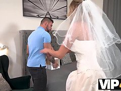 Vacker, Blondin, Brud, Tjeckisk, Fötter, Hd, Stockings, Bröllop