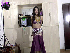 mind-blowing asian stomach Dancing While Tied Up V1