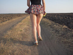 Watching Girl Walks Outdoors Upskrt Full Back Panties