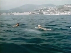 70s guy takes hot blonde out on yacht and enjoys blowjob and hardcore fuck