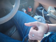 Dick in jeans, car, penis