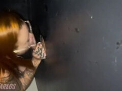 Hot Wife & Friend Suck Big Cocks at Gloryhole - First Time Swinging!