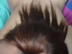 Husband Fuck Hard Hotwife Mouth and Creampied Missionary Fuck on Chair