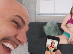 Skinny Ava Hardy hotly poses and fondles shaved pussy