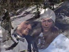 Snow angels showing the camera