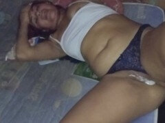 Cougar wife Angyamazon gets super creamy and excited getting plowed by a young guy in his dad's palace until she’s creampied