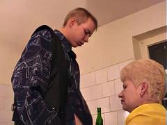 Russian granny Margo fucked in the kitchen with a boy ft. Margo 68 Y.O.: Porn