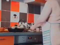 Amatőr, Testes gyönyörű hölgy, Étel, Konyha, Érett koros, Egyedül