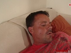 Petite brunette babe Shayla Green enjoys a mouthful of cum