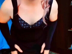 Green Sexy Mini House Dress Shemale Big Butt Sissy Big Ass Tranny Booty Crossdresser