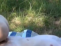 Amatör, Brunett, Par, Tysk, Utomhus, Rider, Slav