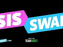 Halloween group sex with Leana Lovings and Serena Santos and their horny stepbros