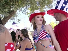 Blonde's Outdoor Sex at the BBQ