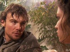 큰 음경, 오랄섹스, 흑갈색 머리, 대단히, 보지, 샤워, 빈티지, 젖은