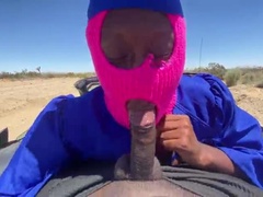 Teen Ebony Ttfreaky Gets Backshots From Buff Boi At Graduation - Big Booty Screamer Cums Outside