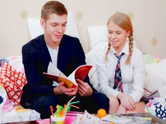 Sypialnia, Duży tyłek, Duże cycki, Blondynka, Obciąganie, Styl na pieska, Chudy, Nastolatki