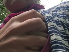 Public Titty Play Whilst Walking in the Great Outdoors