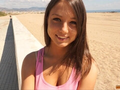 Sweet Russian teenie with natural tits and bubble butt fucking