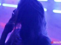 Stunning redhead barmaid with big naturals screwed by her client