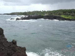 Amatør, Strand, Sort, Pik sutte, Brunette, Kæreste, Onani, Fisse