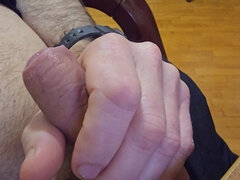 Enthousiasteling, Grote lul, Sperma shot, Masturbatie, Kantoor, Alleen