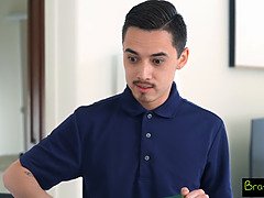 Pijpbeurt, Sperma shot, Handbeurt, Hd, Orgasme, Roodharige vrouw, Trio, Tieten likken