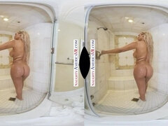 Naughty America VR Bridgette B. seduces neighbor while showering