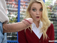 Teen Riley Star and hung dude in the public place