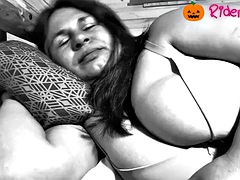 Stepmom who shares her bed gets anal fucked on Halloween night