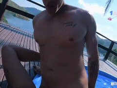 Brazilian gals getting insane in public pool - mansion exchange with Spaniard and Brit - impressive XXX!