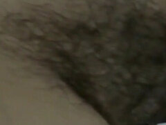 Watching on the Hairy Pussy of My Latina Wife, Beautiful While Resting on Her Bed