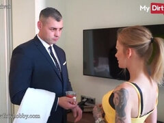 Amateur, Sucer une bite, Queue, Allemand, Hôtel, Chatte, Rugueux, Rasée