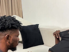 Afrikanisch, Leie, In den arsch, Schwarz, Blasen, Handjob