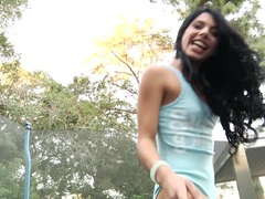 Anal, Da bunda para a boca, Boquete, Garganta funda, Hardcore, Ao ar livre cartaz de rua outdoor, Adolescente, Tetas