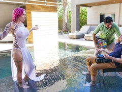 Duże cycki, Obciąganie, Styl na pieska, Obciąganie, Mamuśka, Rudowłosa, Ogolona, Cycki