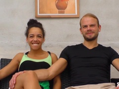 German Newcomer Maik Hart: Brunette Amateur's POV Blowjob & Sex Tape